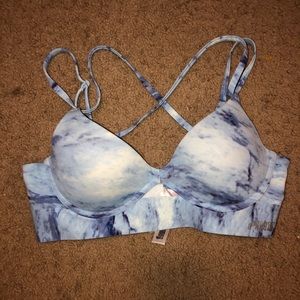 PINK Blue Marble Bra